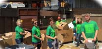 Bowling Green Students practice Intentional Imagination by recycling boxes
